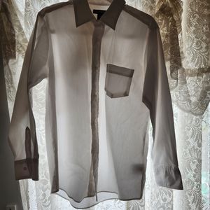 Boys size Large white botton down shirt